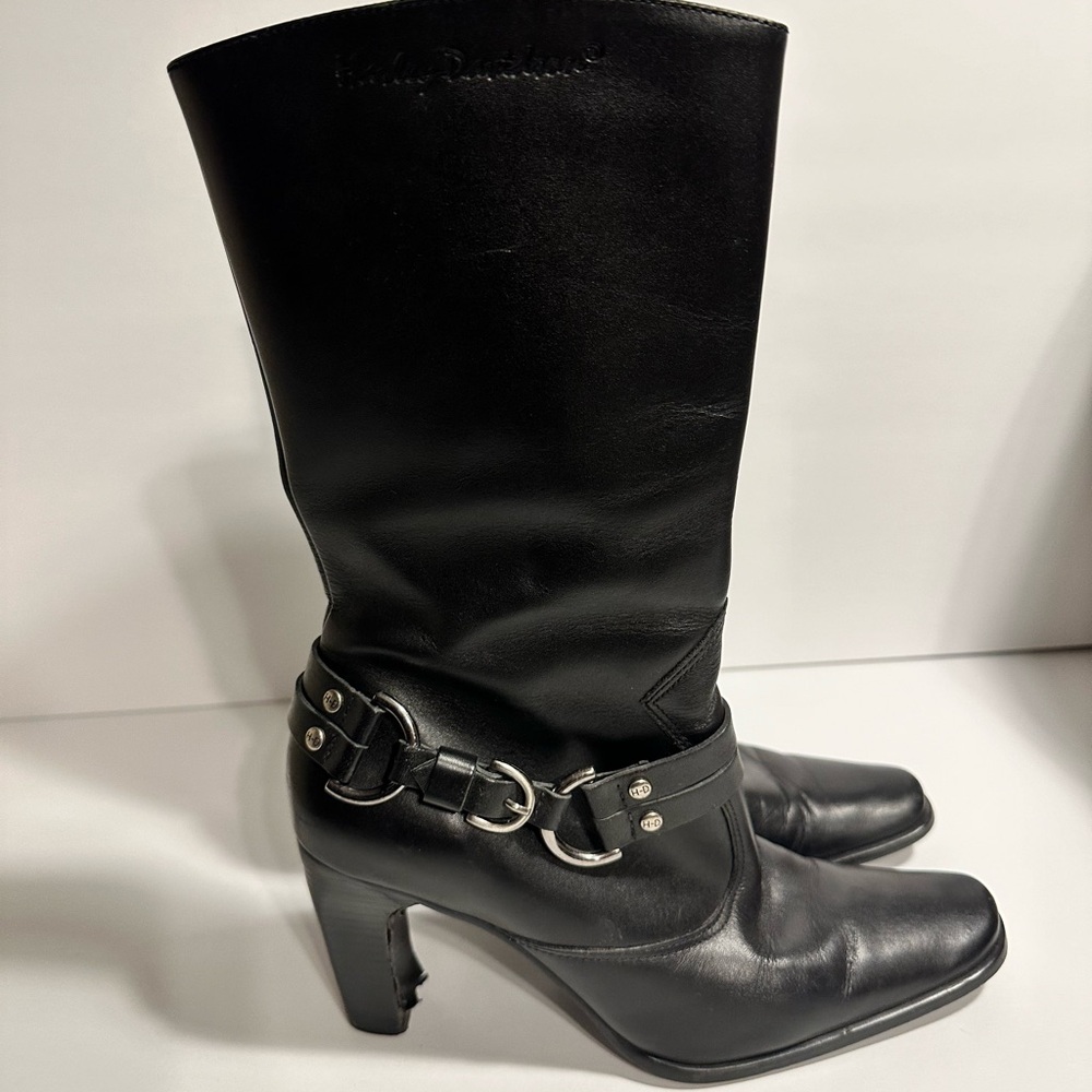 Harley Davidson Black Leather Women's Boots 7